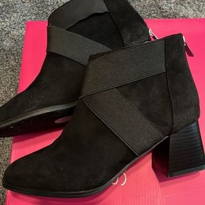 Anne Klein Rivka Block Heel Bootie with back zipper closure comfortable**